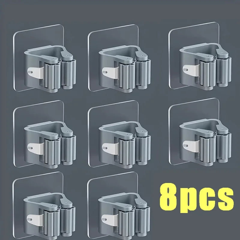 Self-Adhesive Wall-Mounted Mop & Broom Holder