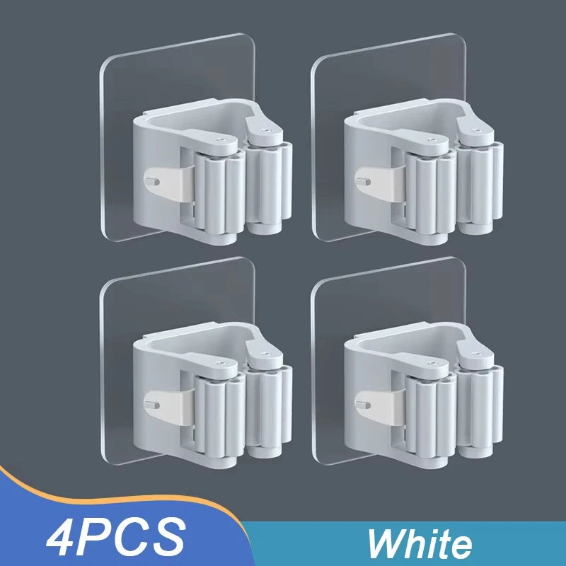 Self-Adhesive Wall-Mounted Mop & Broom Holder