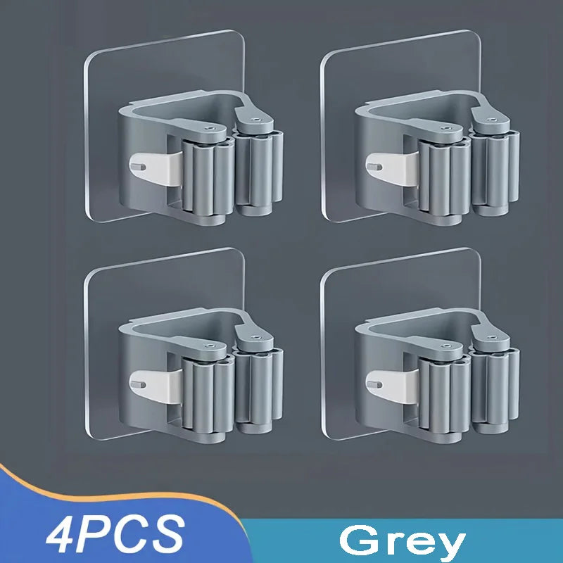 Self-Adhesive Wall-Mounted Mop & Broom Holder