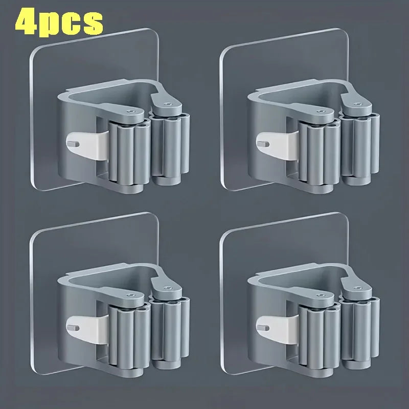 Self-Adhesive Wall-Mounted Mop & Broom Holder