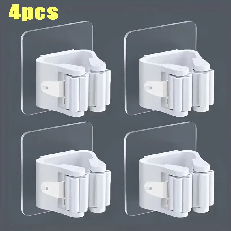 Self-Adhesive Wall-Mounted Mop & Broom Holder