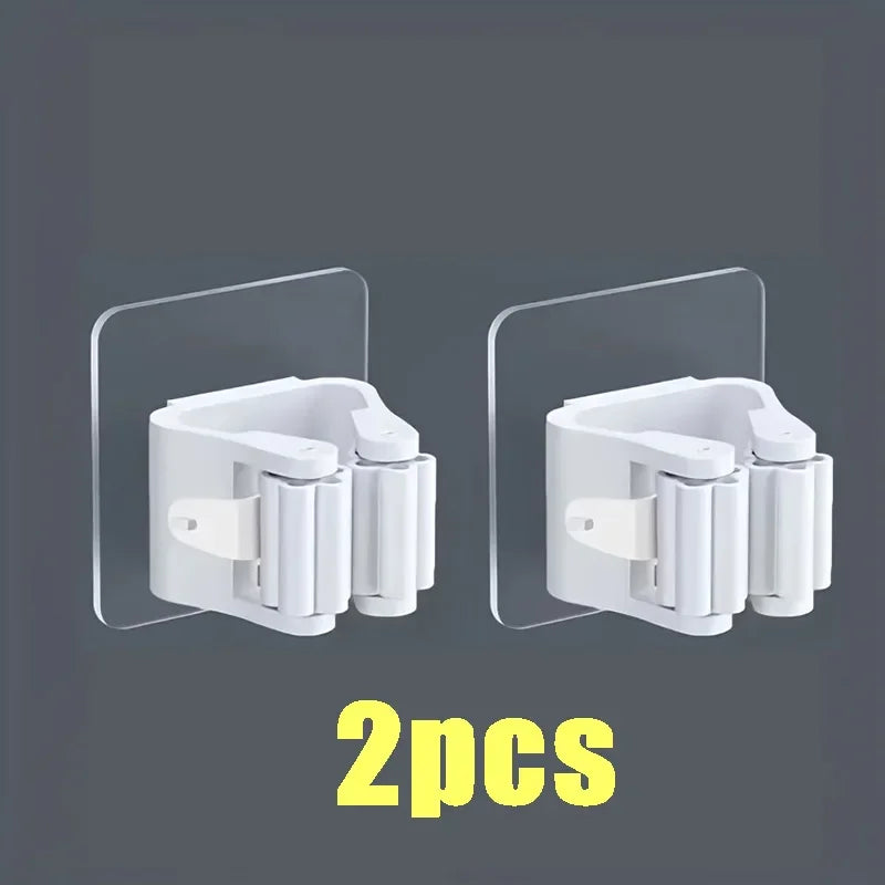 Self-Adhesive Wall-Mounted Mop & Broom Holder